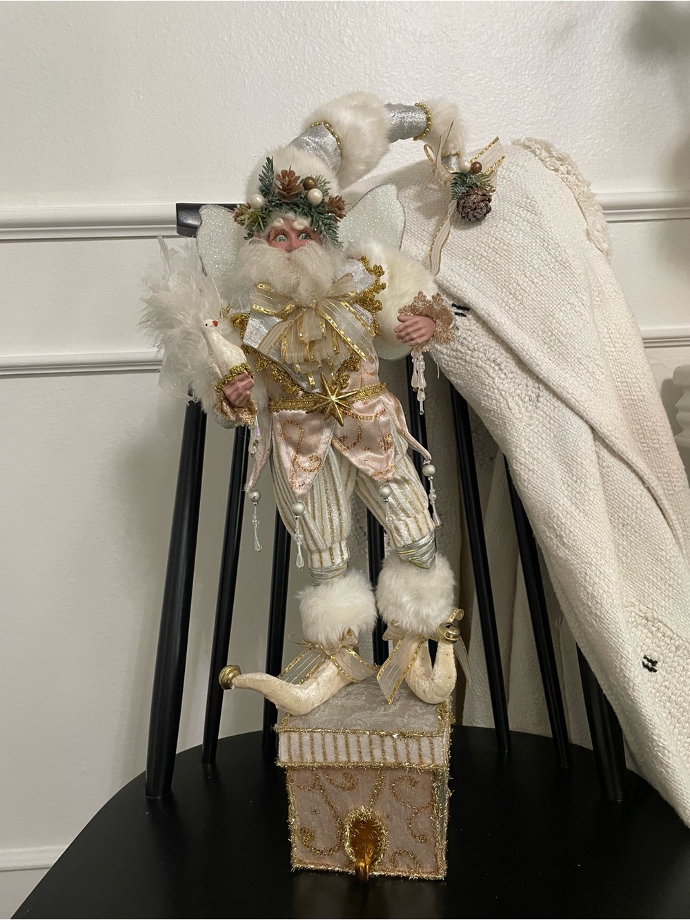 Mark Roberts White Christmas Fairy Aspen Holiday Fairy Stocking Holder